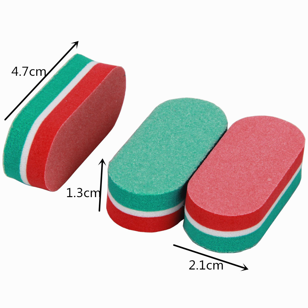 Mini high elastic sponge frustration long round small sponge polishing nail file new mini double-sided polishing strip