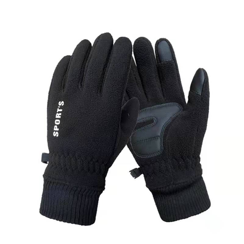 Gloves men's and women's winter polar fleece fleece-lined thick warm gloves cycling sports driving non-slip warm touch screen gloves