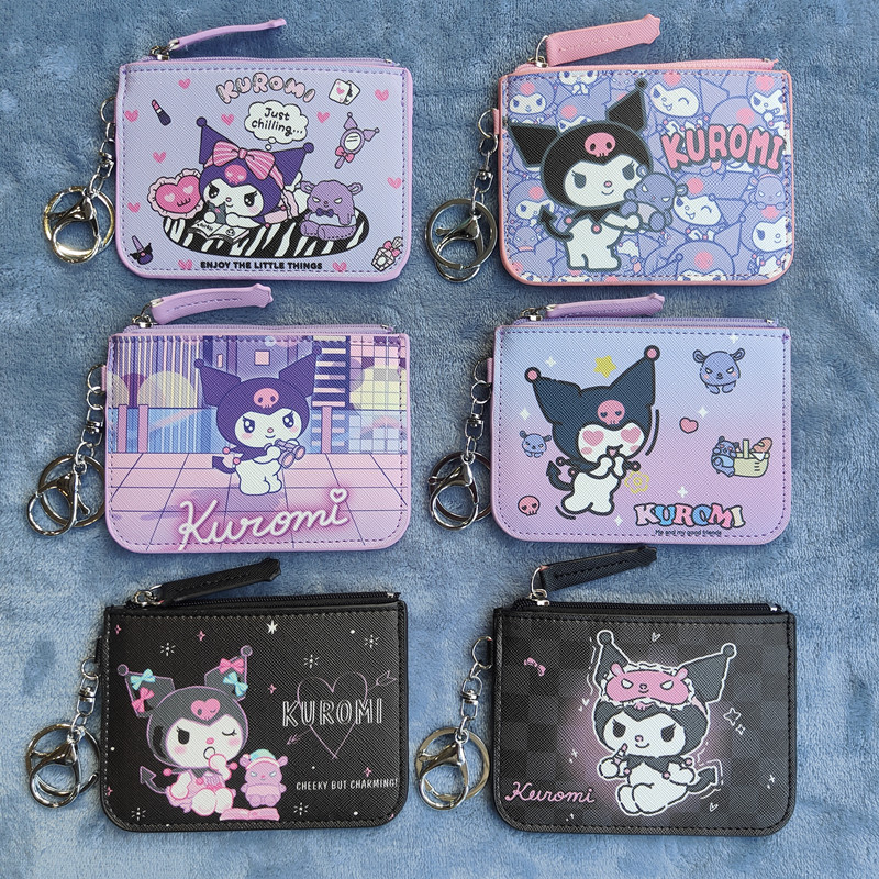 Cartoon Kurumi Card Holder Coin Purse Kulumi Loose Wallet Work Card Holder Work ID Card Holder Name Tag with Keychain