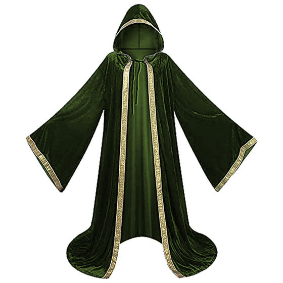 Halloween performance godfather of death cosplay cloak 4 color printed gold velvet cloak factory spot
