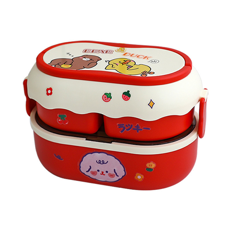 Cute antibacterial lunch box office girl High-looking bento box microwave oven special heating large capacity with separation