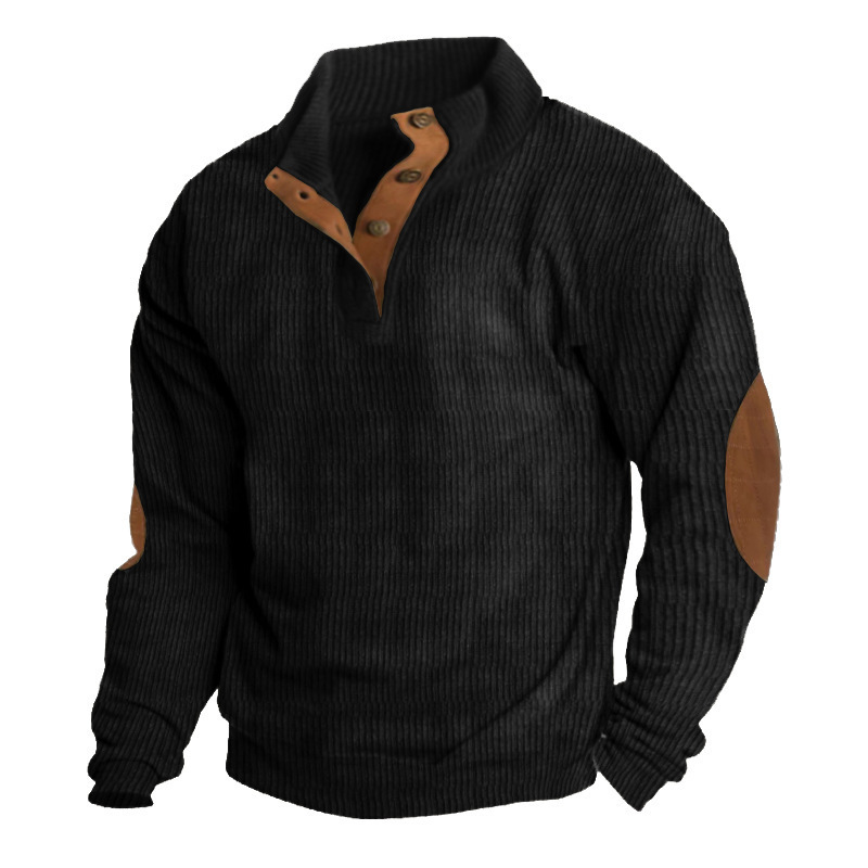 Autumn and Winter new cross-border hot selling men's outdoor jacket Amazon corduroy casual stand collar long-sleeved sweater in stock