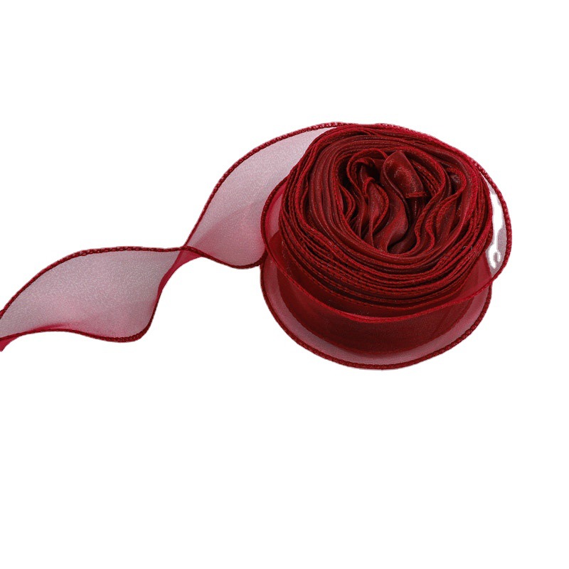 Floral Ribbon Wholesale 4cm Phnom Penh Phantom Bouquet Bow Wave Yarn Plain Ribbon Flowers Packaging Material