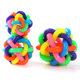Colorful bell ball small size rubber woven ball puppy bite sound pet toy ball pet supplies wholesale