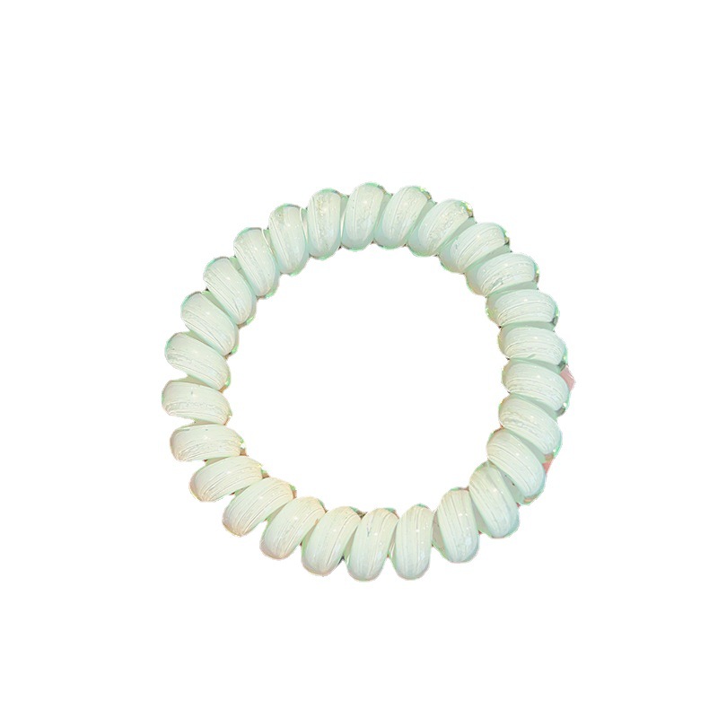New Korean Style Telephone Line Hair Ring Women's Hair Rope Transparent Jelly Color Head Rope Women's Rubber Band Women's Hair Ponytail Bracelet