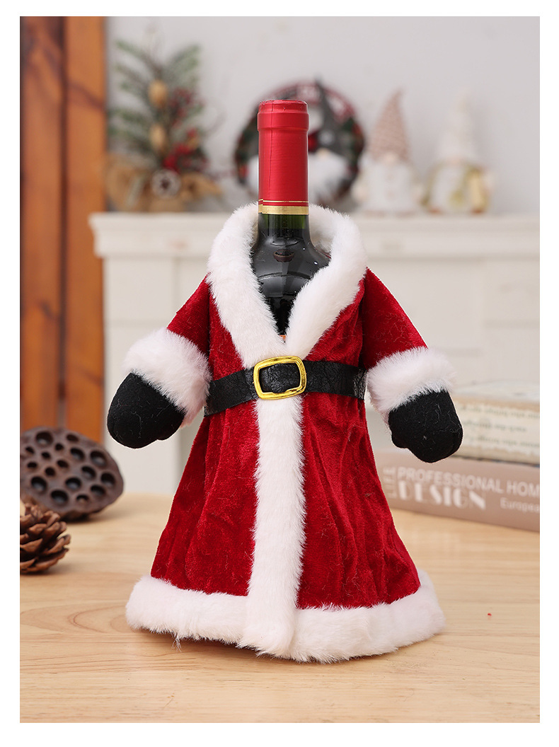 Décorations de Noël transfrontalières neuves Robe Robe Ensemble de bouteilles de vin Ensemble de vin de Noël créatif Décoration de table à manger à domicile_voghion.com