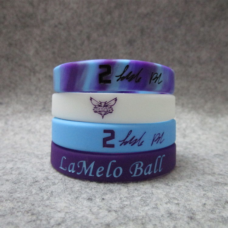 Basketball Star Wasp No. 2 Ramello Bauer Three-Ball Signature Luminous Sports Bracelet Silicone Wristband Couple