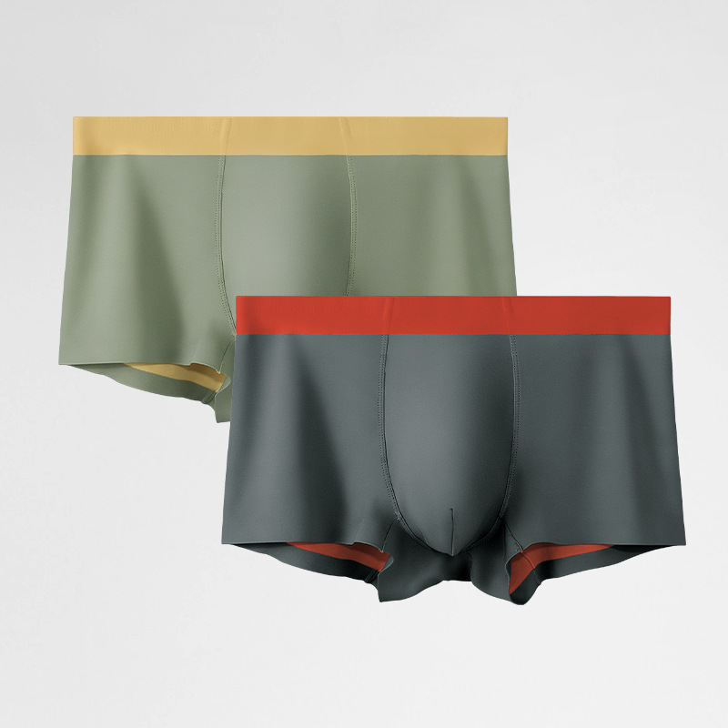 Men's 120 ice silk seamless underwear high-end double-sided boxer comfortable summer thin boys boxer shorts