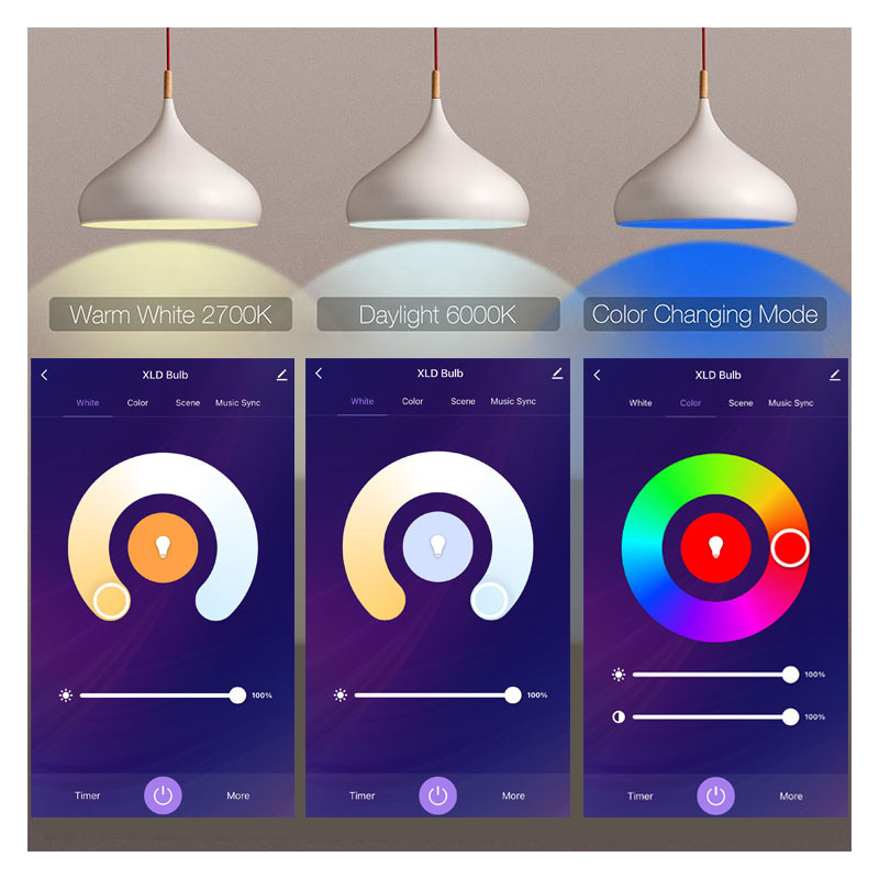 Homekit smart candle light WiFi remote Alexa voice RGBCW desk lamp E12E14 bubble