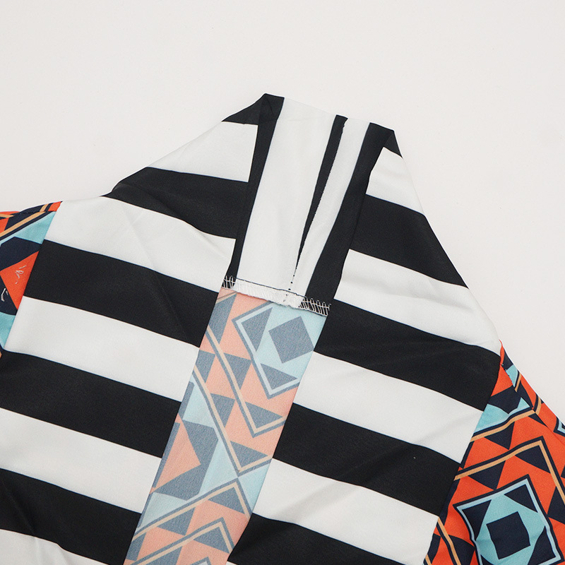 LG001 African Ethnic Style Women's Coat Long Printed Kimono Foreign Trade Source Cross-border 2024 New Coat_voghion.com
