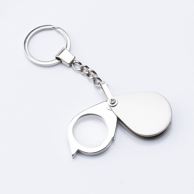 桑克ポケット折り畳み式全金属キーホルダーは小さい字の亜鉛合金のガラスのレンズの携帯のルーペの卸売りを見ます。|undefined