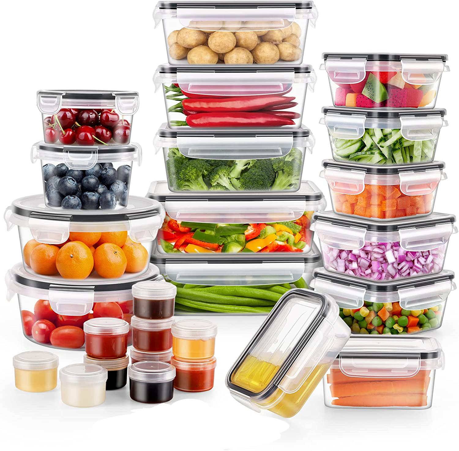 Cross-Border 26-piece food storage container with lid sealed plastic food preservation box refrigerator storage