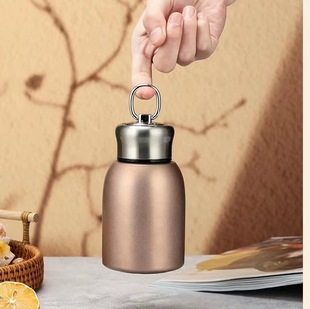 Mini Portable Small Chubby Ding Water Cup Fashion Portable Gift Cup Internet Celebrant Small Capacity Rings Tops Thermos Cup