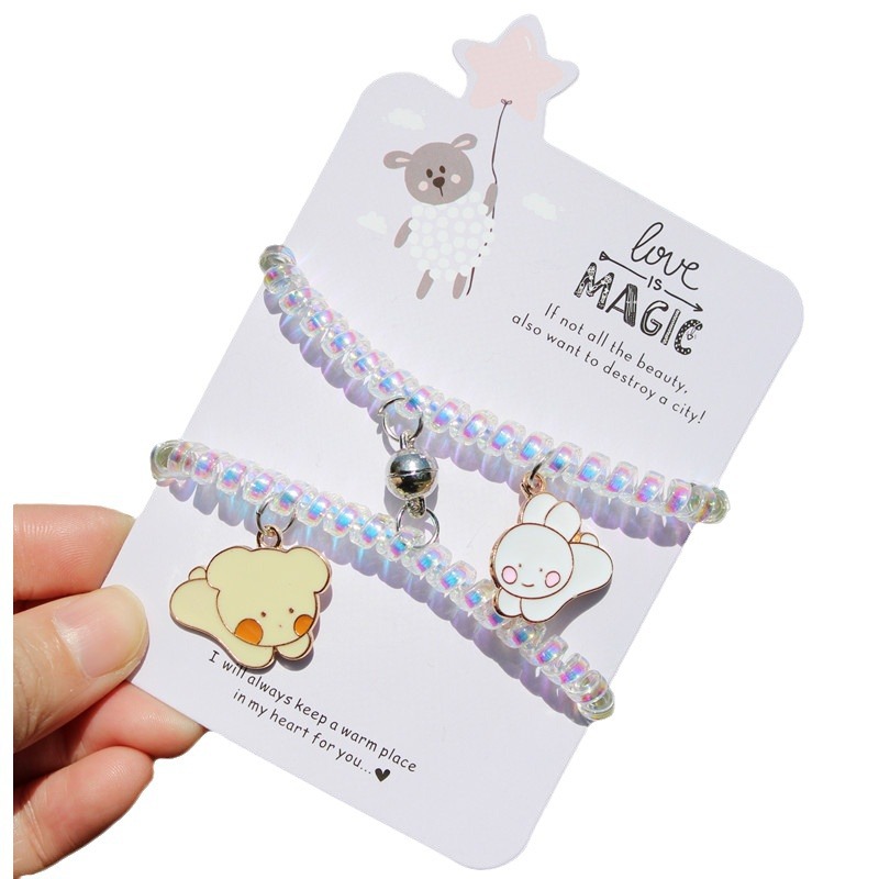 Children's bracelet cute girls' telephone line bracelet little girl cartoon accessories small free bear Korean style bracelet