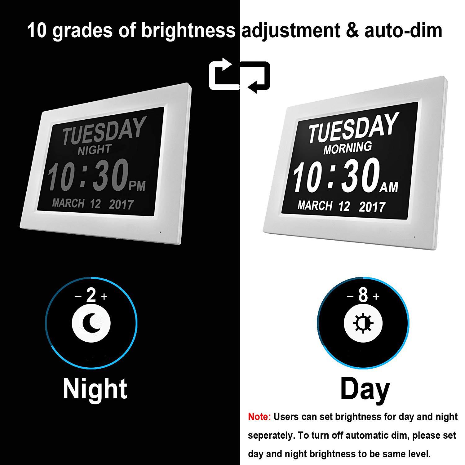 8/10 inch LCD big font digital clock machine electronic calendar alarm clock Digital clock clock for the elderly