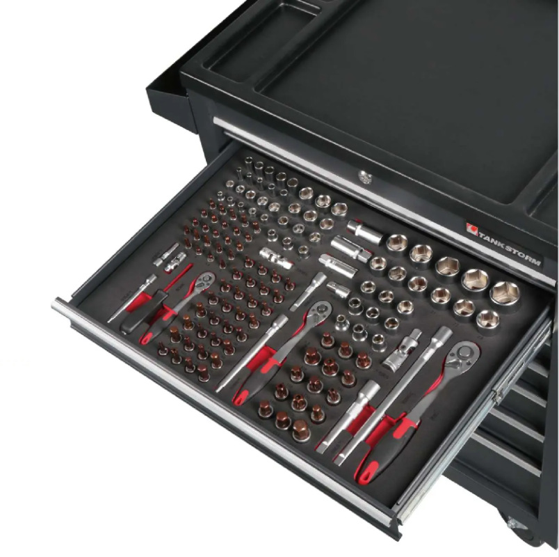 Tank Storm Cold Rolled Sheet Tool Cabinet Tool Car Drawer Type Parts Cabinet Movable Tattoo Workbench Workshop