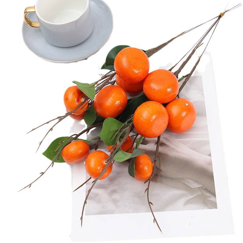 Simulation 2 pomegranate persimmon apple New Year Bucket DIY flower arrangement fruit branch foam berry simulation fruit wholesale