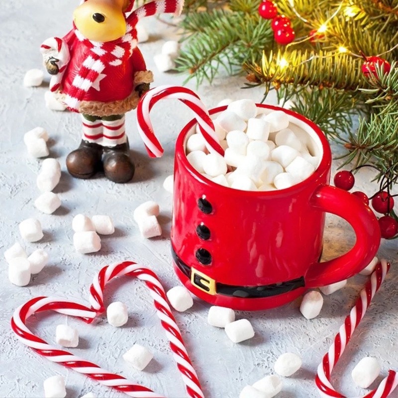 Noel Süslemeleri Noel Ağacı Kolye Noel Şekeri Koltuk Değneği Kırmızı ve Beyaz Koltuk Değneği Sahne Dekorasyonu_voghion.com