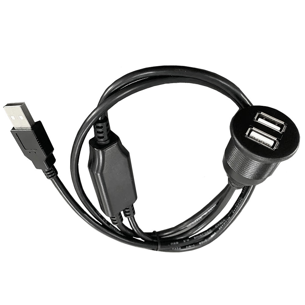 Dual data USB2.0 panel embedded extension cable suitable for car truck boat motorcycle dashboard