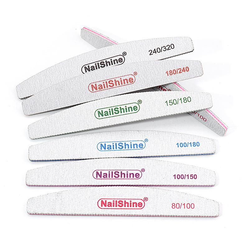 Cross-border half-moon nail file Purple Heart trimming sand strip with tooth gray sanding strip double-sided nail rubbing nail tool