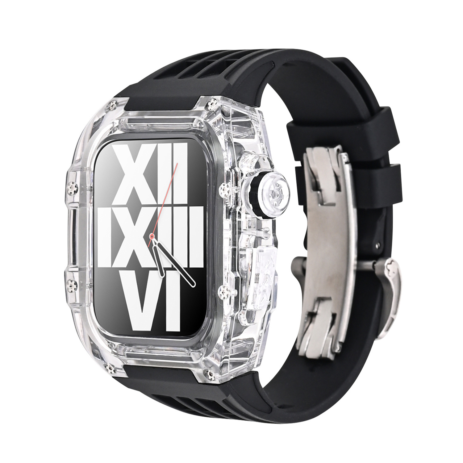 Применимо яблоко ремешок для модификации корпуса iwatch7/8 прозрачный корпус из фторкаучука с бантиками 44/45 мм