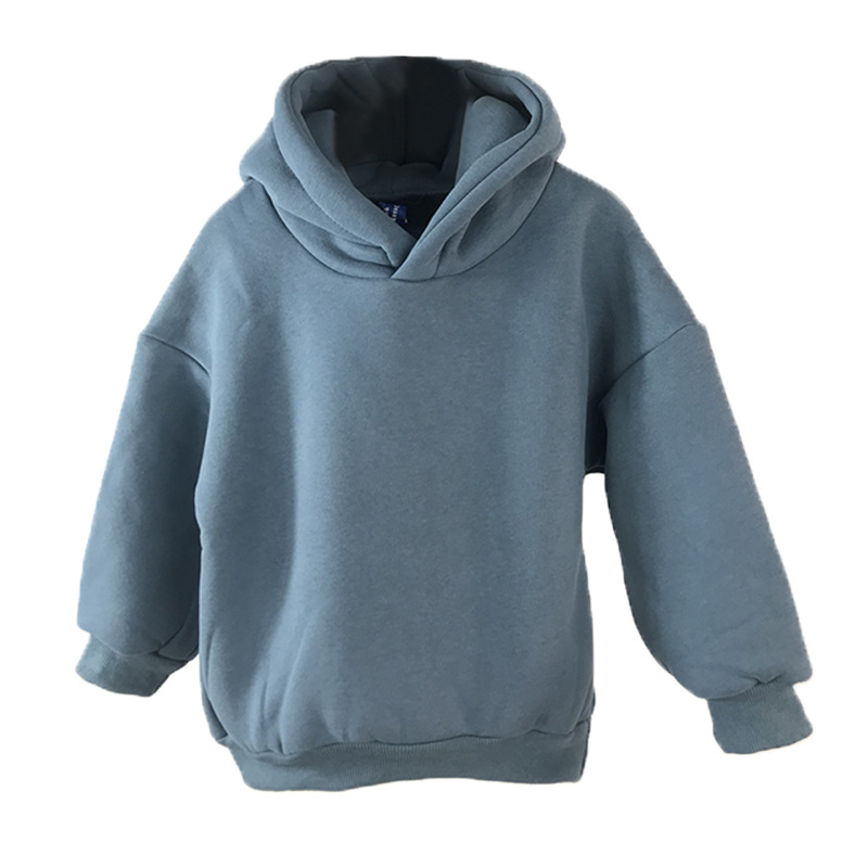 Autumn and Winter Ins Korean Style Children's Wear New Boys and Girls Han Fan Hooded Comfortable fleece-lined Warm Loose Casual Sweat 3