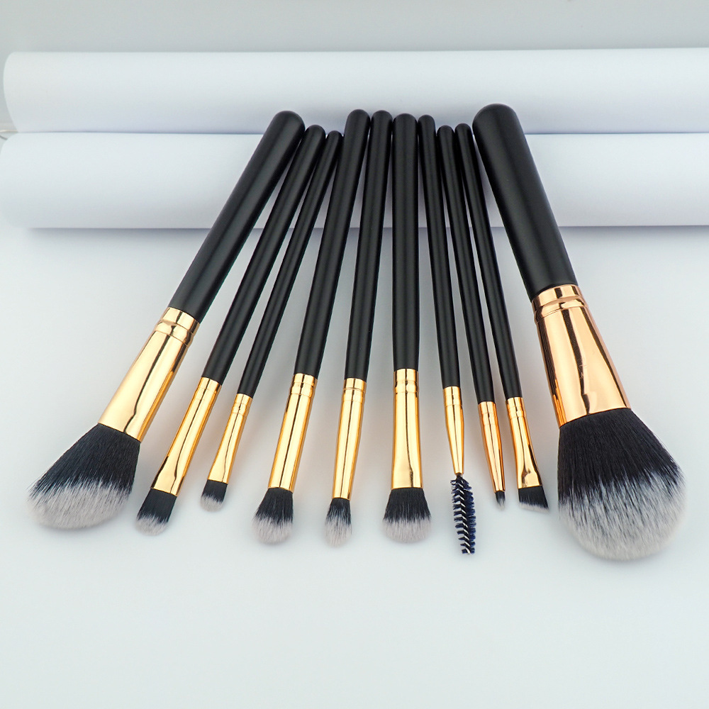 Amazon cross-border hot makeup brush set 10 full set of loose powder eye shadow brush beauty tools spot wholesale