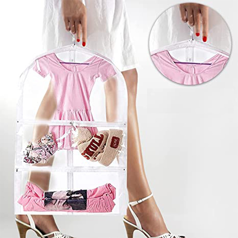 Factory in stock transparent children's dance skirt clothes dust cover dancing shoes socks set storage dust bag