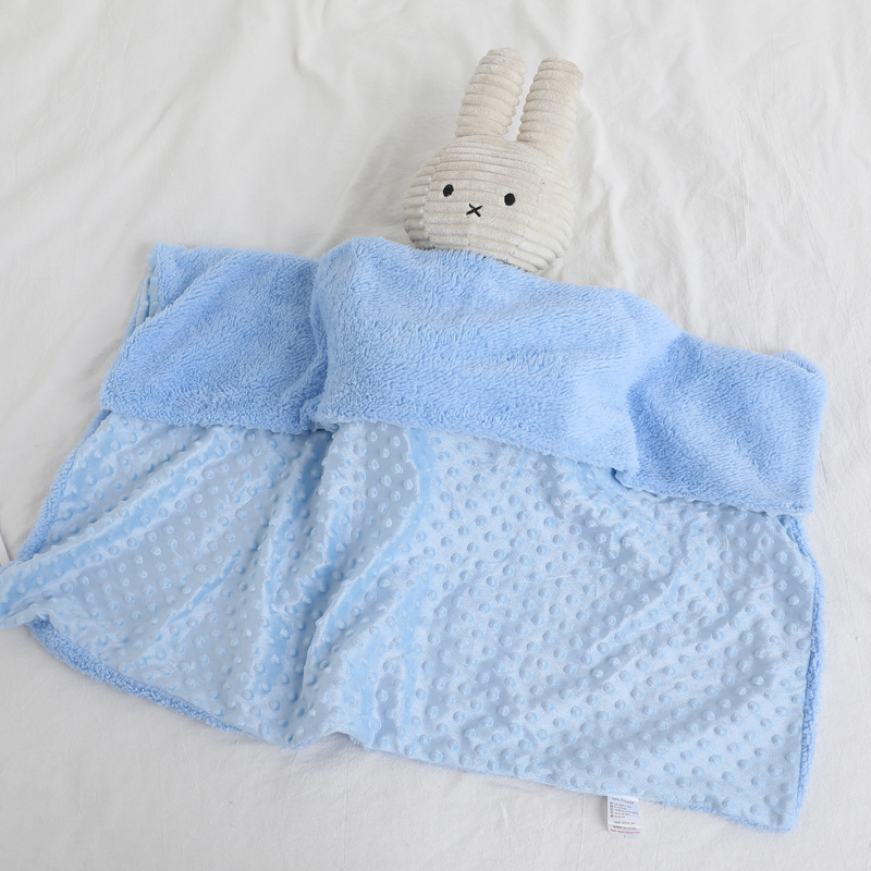 Doudou blanket bubble blanket baby car blanket outing blanket double-layer warm solid color foam blanket soft