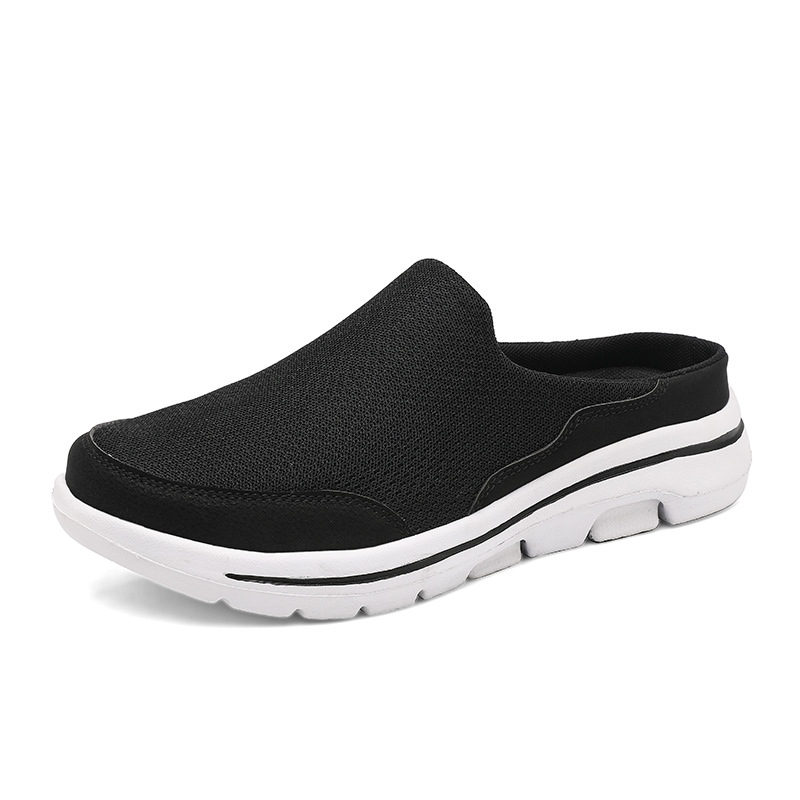 2024 Summer and Autumn Baotou Color Matching Half-support Women's Shoes Cross-border Multicolor Mesh Casual Shoes Lazy Slippers Cross-border Amazon