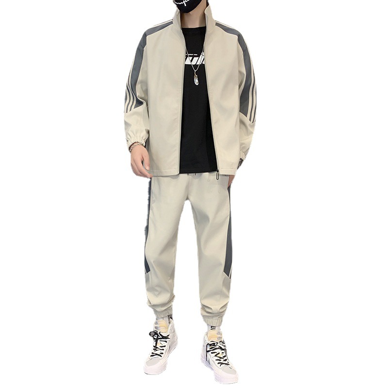 Casual Sports Suit Men's 2023 New Teenagers Fashion Spring and Autumn Running Clothes Set with Jacket