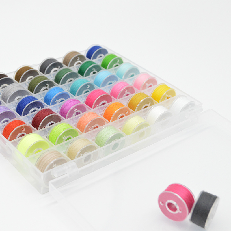 With thread plastic shuttle bulk household sewing machine bottom line shuttle accessories sewing thread shuttle 25/36/50 color wholesale