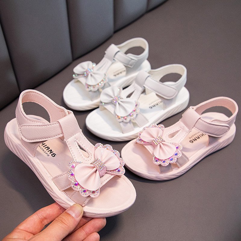 Girls' sandals 2024 Summer new fashion Children's Princess sandals soft bottom medium and big children girls' casual sandals