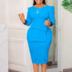 D388 Amazon European and American Cross-border Fashion Women's Temperament Tongle Wrap Hip Pencil Skirt OL African Foreign Trade Dress