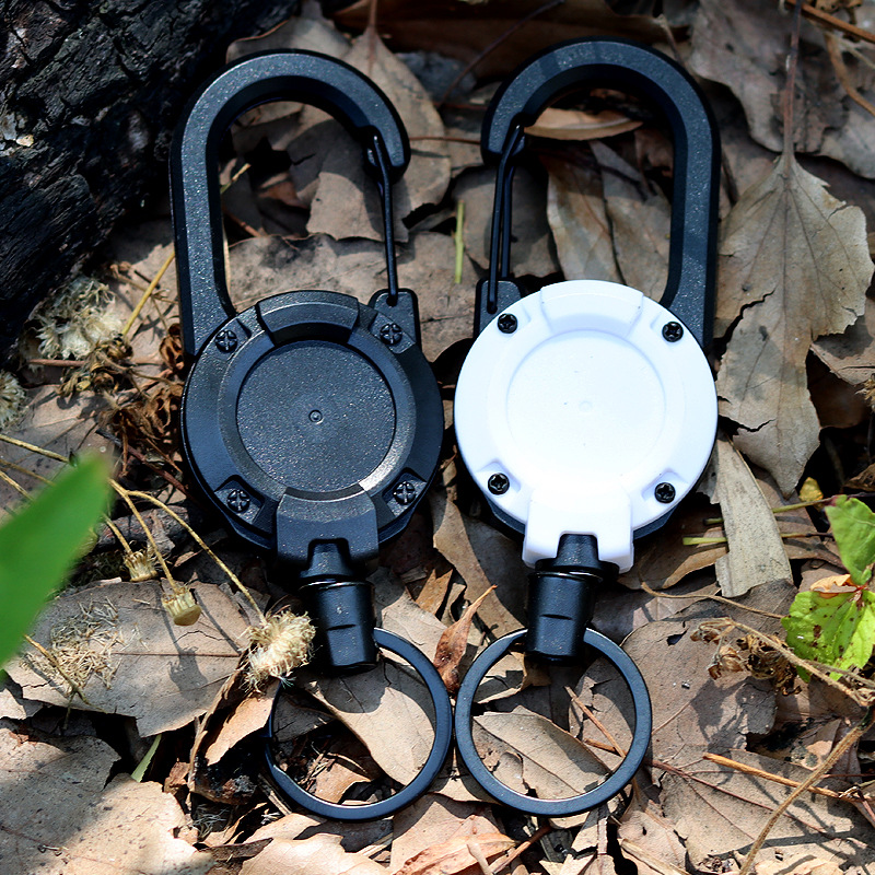 Backpack Steel Wire Rope Luya Telescopic Buckle Outdoor Fishing Accessories Anti-Lost Hand Rope Easy Pull Buckle Backpack Key Hanging Buckle
