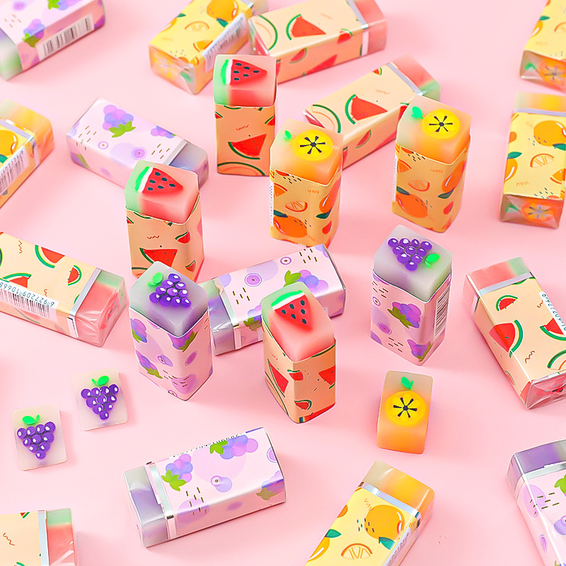 Creative Stationery Fruit Eraser Student Learning Supplies No Dandruff No Mark Children Cartoon Eraser Pencil Eraser