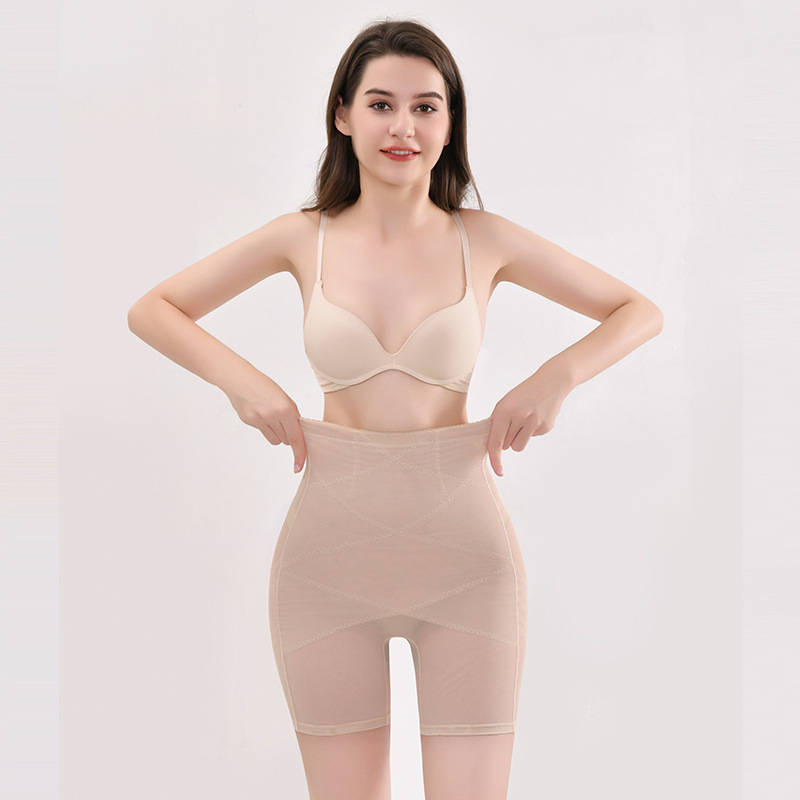 New European and American plus plus size breathable postpartum tight waist hip lifting high waist boxer belly shaping shaping pants