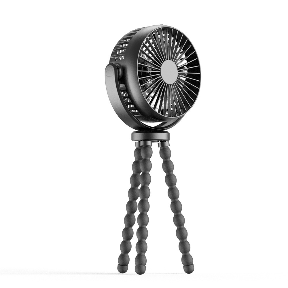 Cross-border new octopus baby carriage deformation fan student dormitory desktop portable handheld USB small fan
