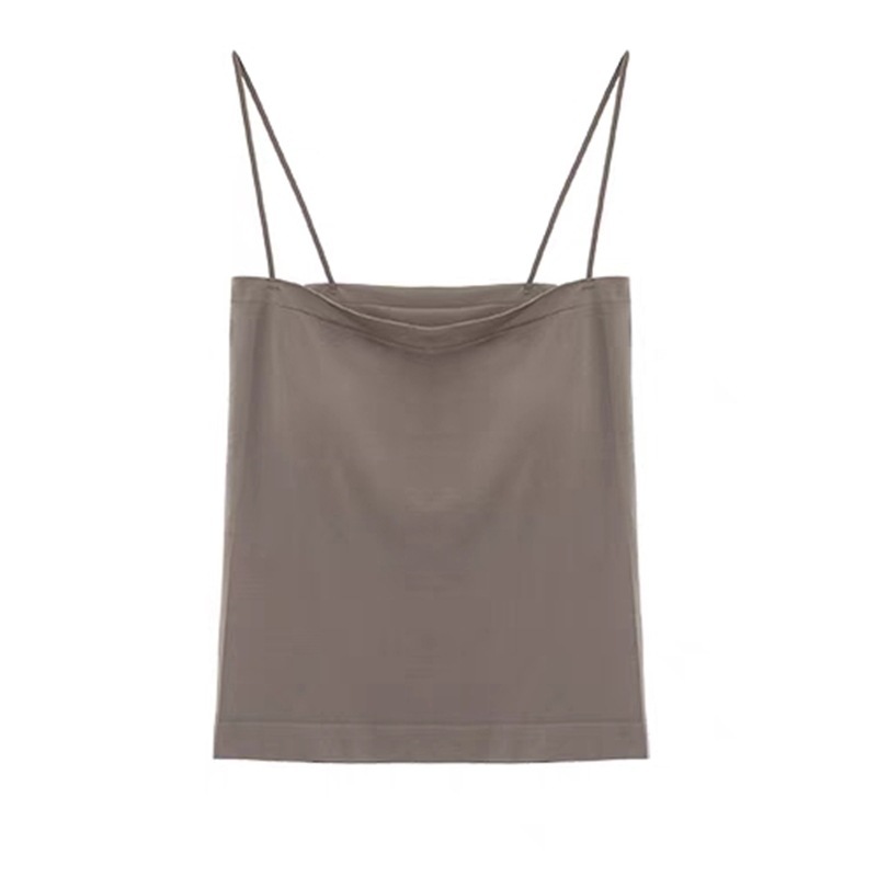 Quality Edition Independent Solid Color Camisole Vest Women's Summer Top with Chest Pad Seamless Wrap Chest Thin Belt Tube Top