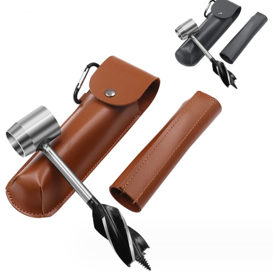 Outdoor survival drill woodworking hand drill camping handmade drill bit stick drill Wood drilling firewood splitting tool suit