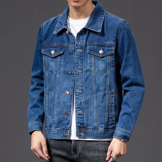 Fashion brand Denim jacket casual Korean fashion fashion denim jacket fashionable outerwear Denim jacket