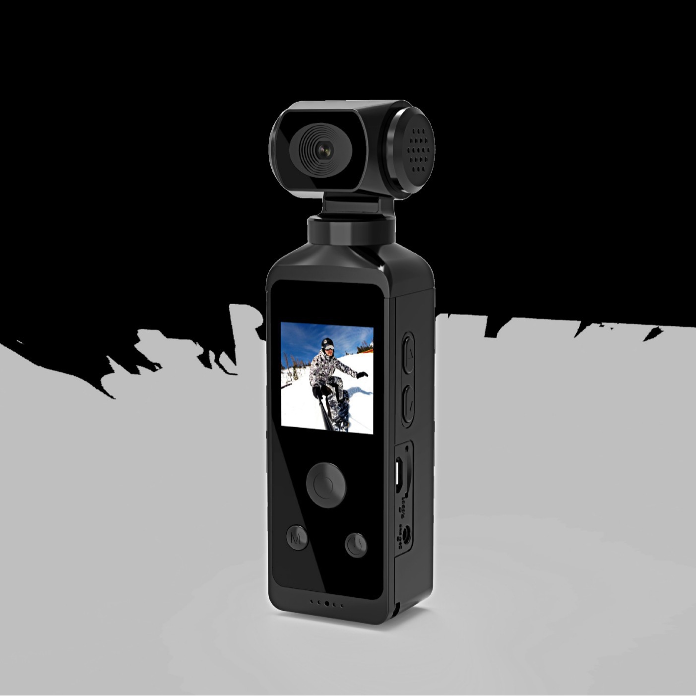 Black action camera