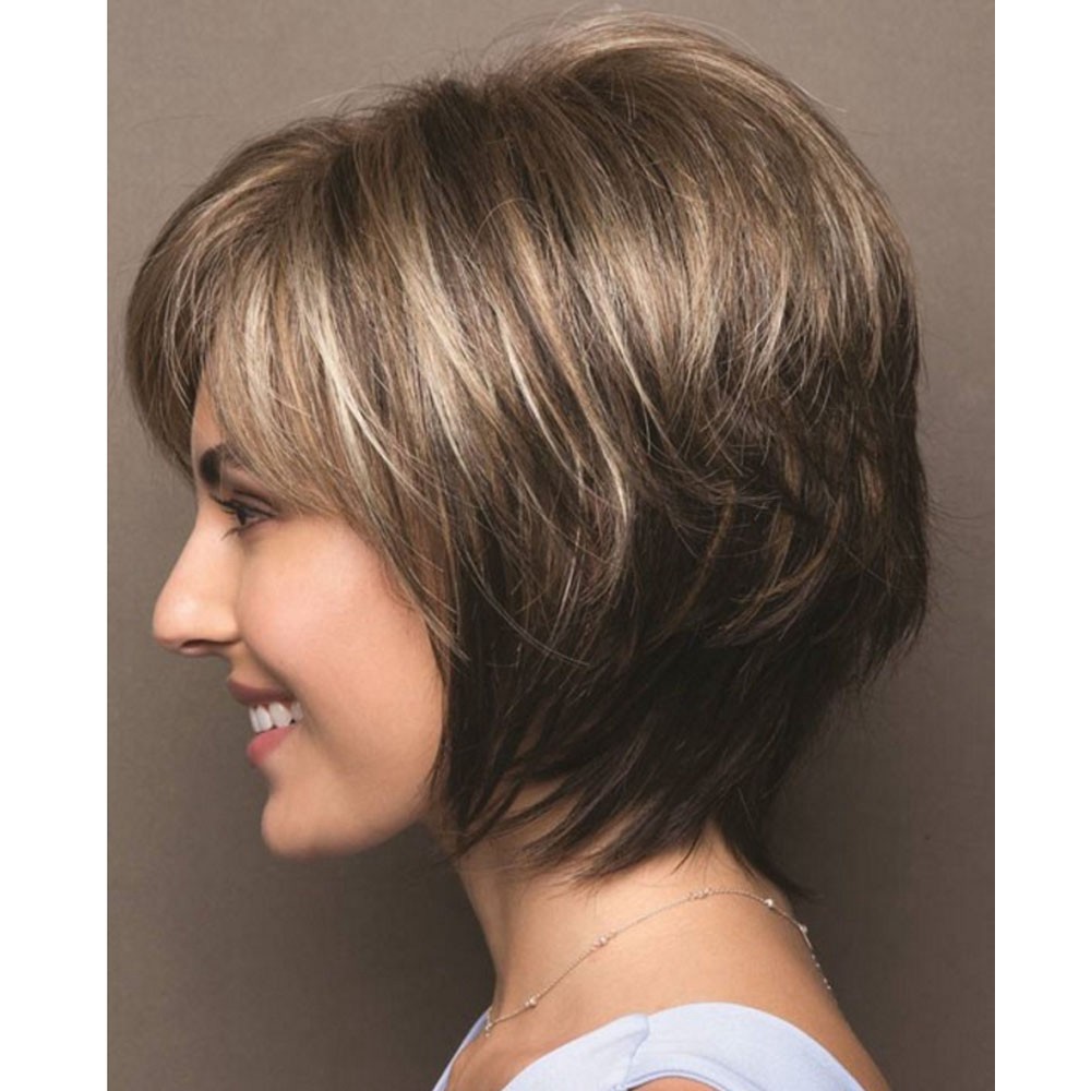 Cross-border supply of high temperature silk European and American women's fashion wig overseas warehouse chemical fiber head cover cross-border European and American short straight hair