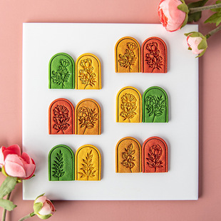 New Rose Carnation Soft Pottery Earrings Mold Retro Leaf Jewelry Clay Shape Press Mold Hand Tools