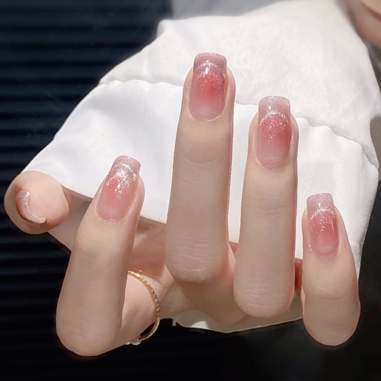 Wear manicure blush smile wear manicure-short blush white for detachable finished manicure