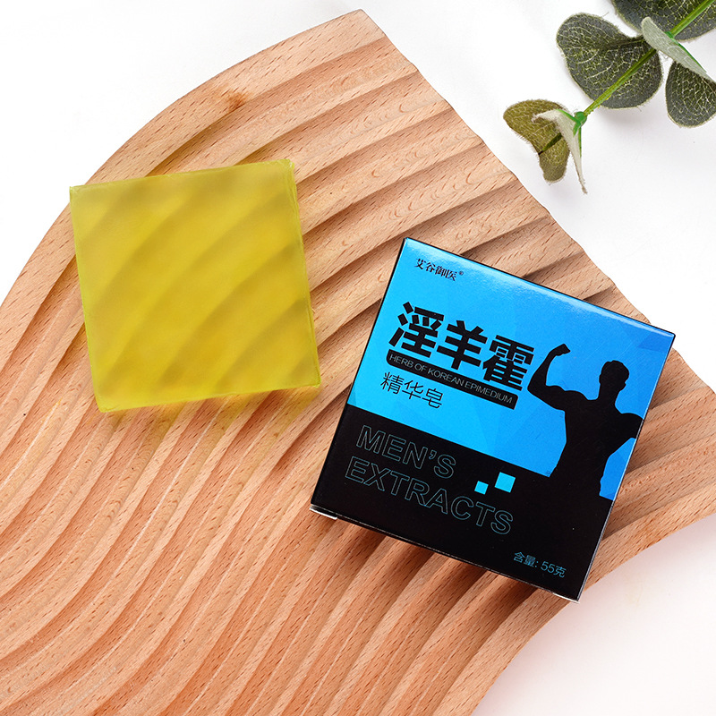 Men's Soap Epimedium Essence Soap Lasting Fragrance Handmade Transparent Essential Oil Bath Soap Wholesale Live