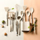 Stainless steel tube handle silicone heat insulation tail set silicone kitchenware set 12 piece set silicone spatula spoon 2021 New
