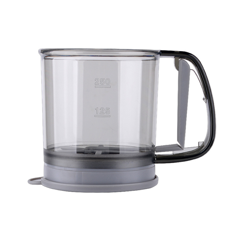 Factory wholesale flour sieve semi-automatic handheld flour sieve baking tool transparent hand pressure double layer powder sieve