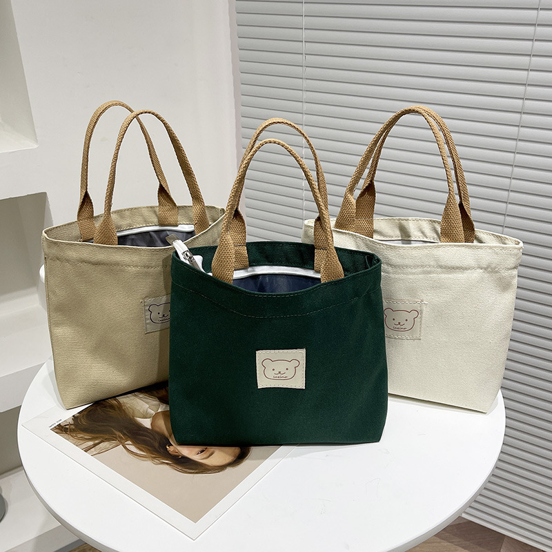 Women's Bag Niche Design Canvas Handbag Handbag Lunch Bag Mu..
