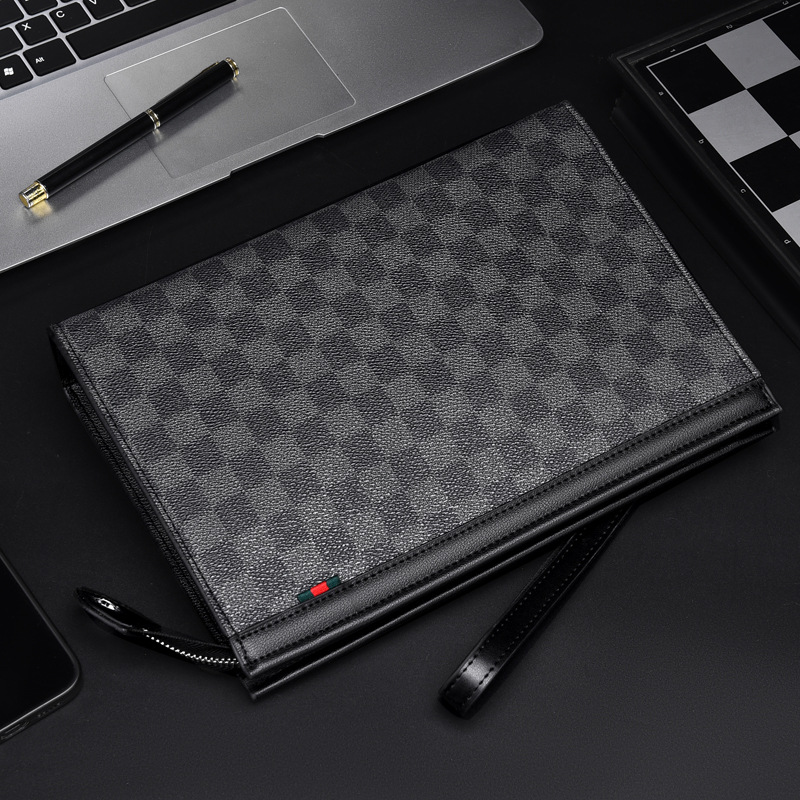 ChuongKaiye New Clutch Bag Men's Business Fashion Genuine Leather Clutch Bag Casual Handbag Light Luxury Trendy Clamp Bag